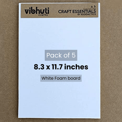 Sunboard (A4, 3mm – Pack of 5) – Lightweight & Versatile for Craft, Signage & DIY - VibhutiCrafts