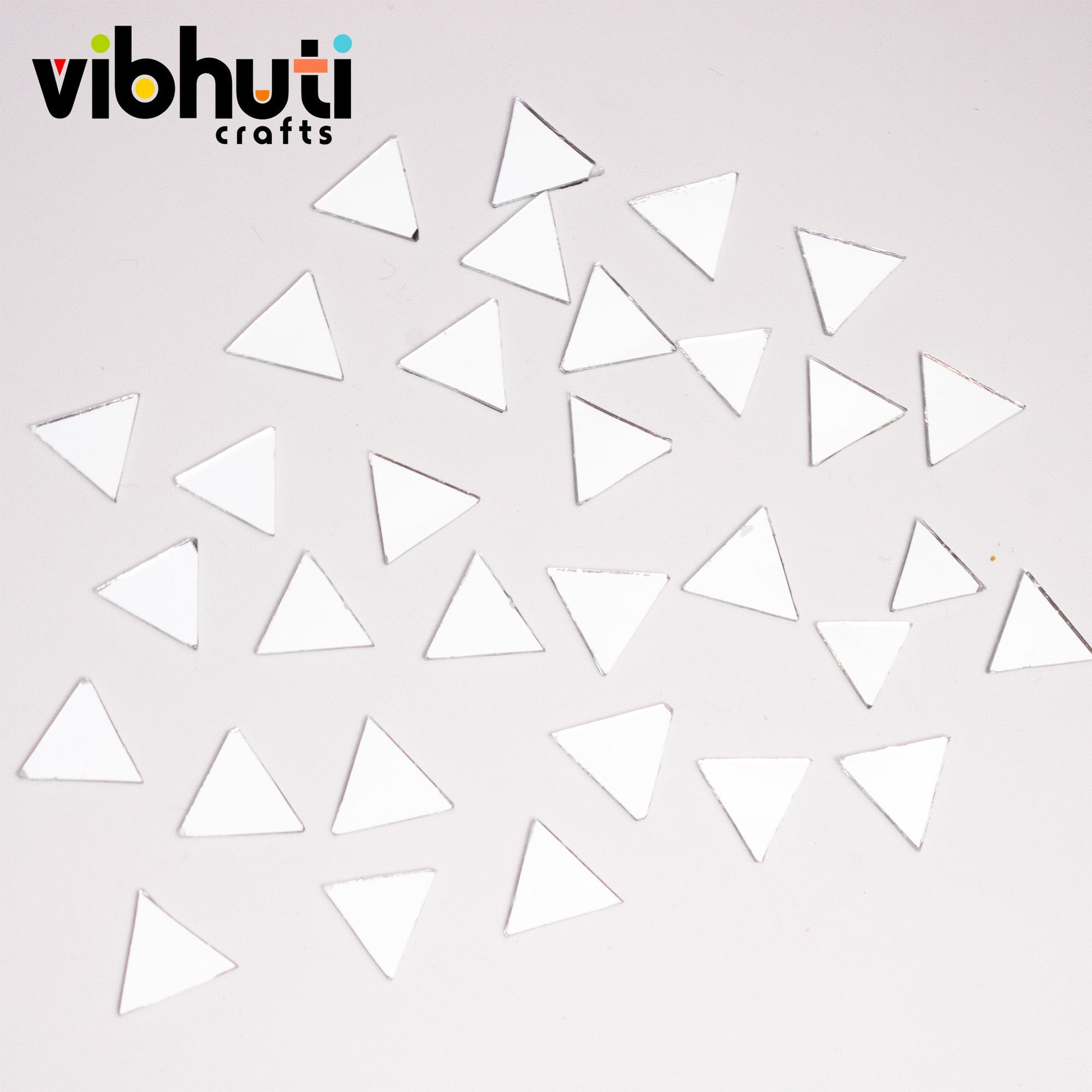 Triangle Shape Mirror Cutouts (12mm, 595 Pieces) - VibhutiCrafts