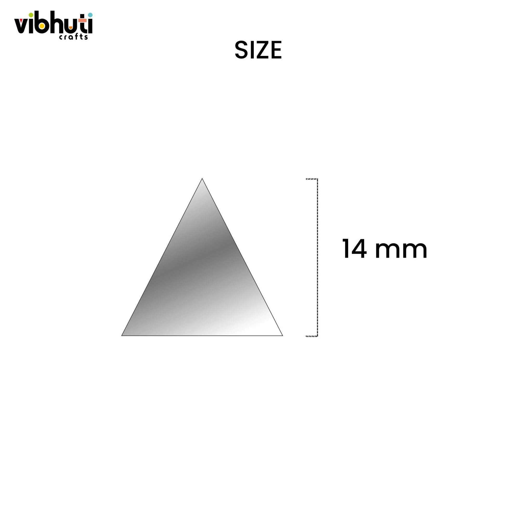 Triangle Shape Mirror Cutouts (14mm, 380 Pieces) - VibhutiCrafts