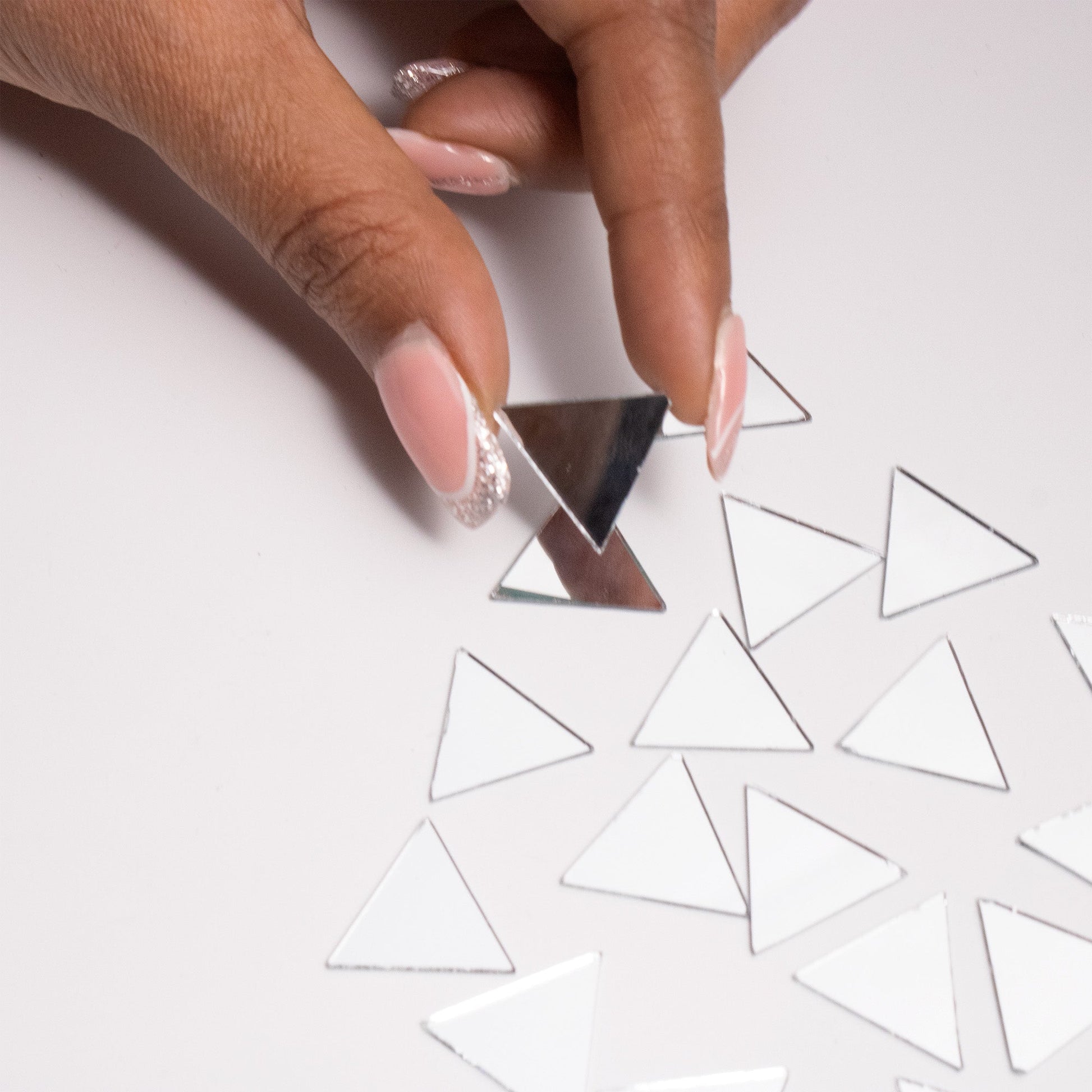 Triangle Shape Mirror Cutouts (20mm, 209 Pieces) - VibhutiCrafts