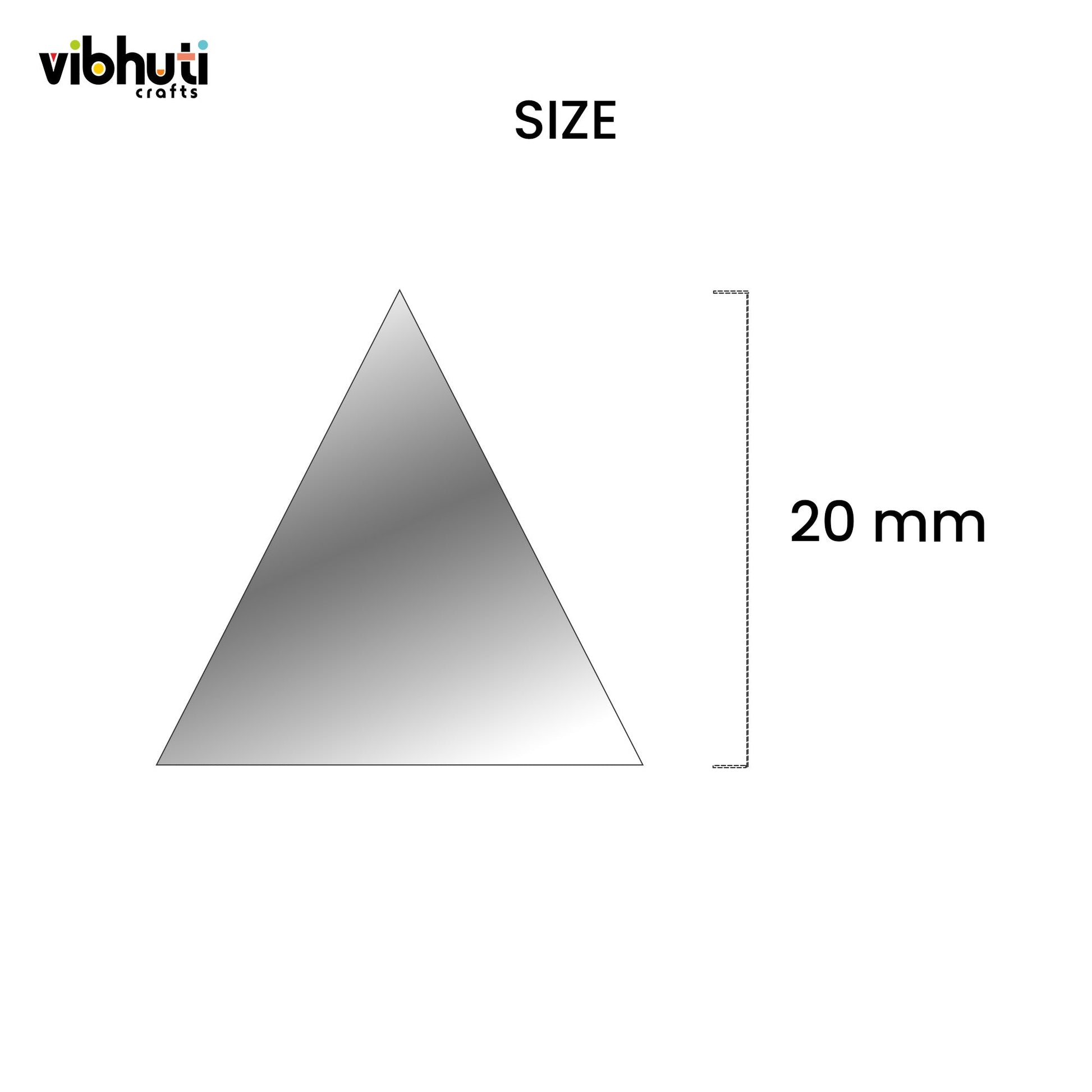 Triangle Shape Mirror Cutouts (20mm, 209 Pieces) - VibhutiCrafts