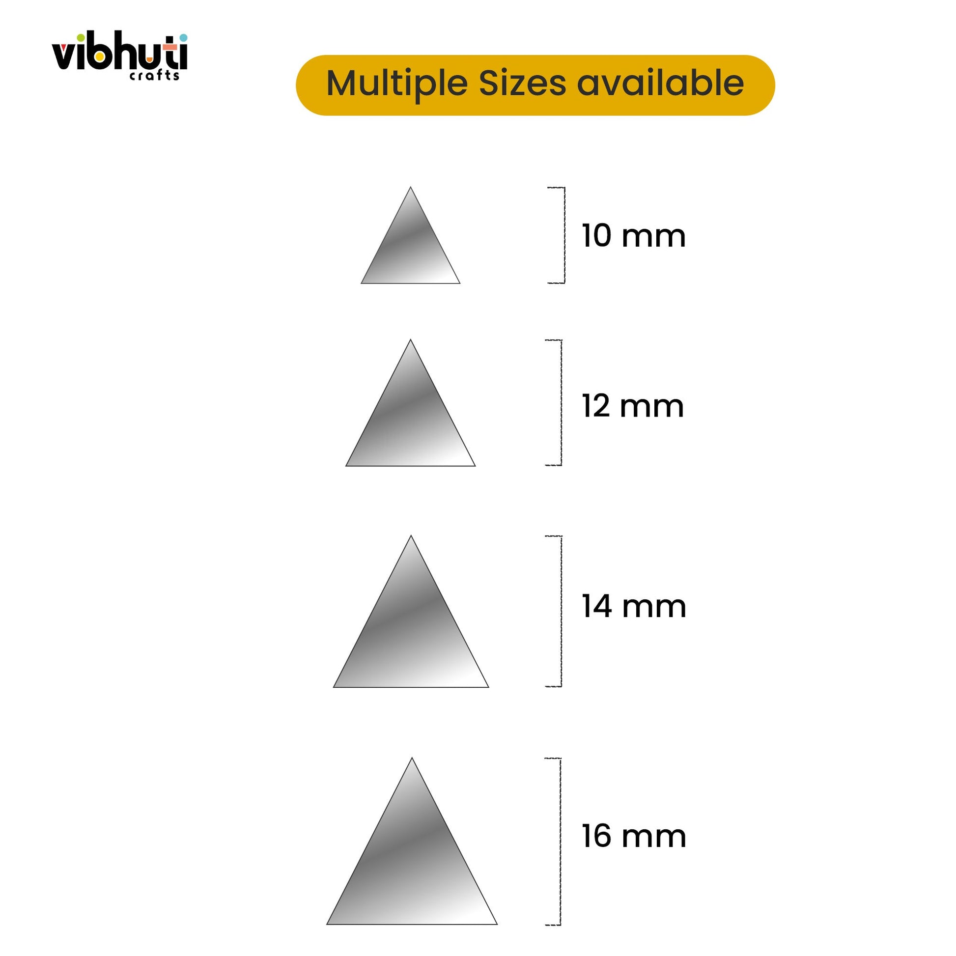 Triangle Shape Mirror Cutouts (20mm, 209 Pieces) - VibhutiCrafts