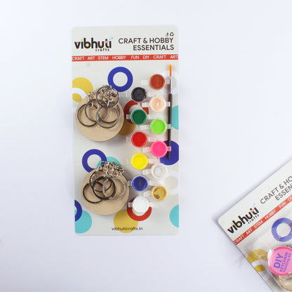 Vibhuti Crafts DIY Keychain Painting Kit - MDF Keychains (Pack of 10) for Kids & Adults - MySkillShaala