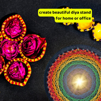 Vibhuti Crafts String Art Diya Stand Kit - MySkillShaala