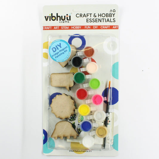 VibhutiCrafts DIY Fridge Magnet Painting Kit: Pack of 8 Magnets in 4 Unique Designs for Kids and Adults, Perfect for Custom Decorative Magnets, Party Activities, and Return Gifts - MySkillShaala