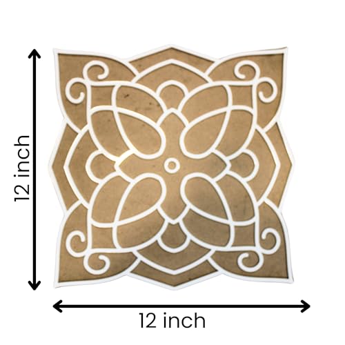 VibhutiCrafts Reusable Rangoli Stencil Square Template Design - Perfect for Floor, Pooja, and Home Décor - DIY Traditional Art. - MySkillShaala