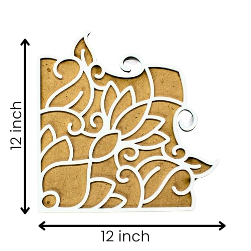 VibhutiCrafts Reusable Rangoli Stencil with Corner Lotus Template – Perfect for Floor, Pooja Room, and Home Décor – DIY Traditional Art - MySkillShaala