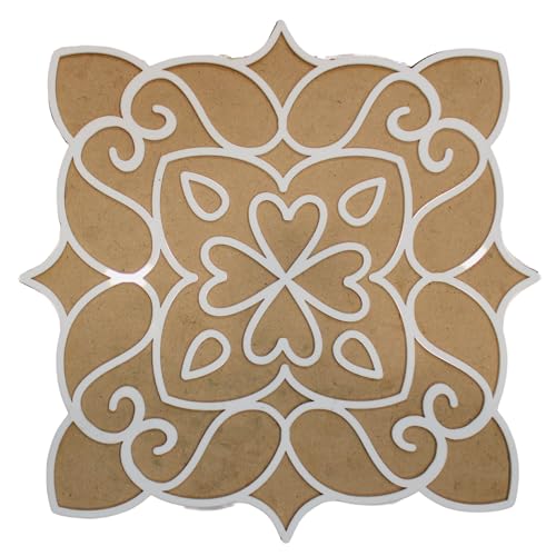 VibhutiCrafts Reusable Rangoli Stencil with Square Template (Paisley) – Perfect for Floor, Pooja Room, and Home Décor – DIY Traditional Art - MySkillShaala