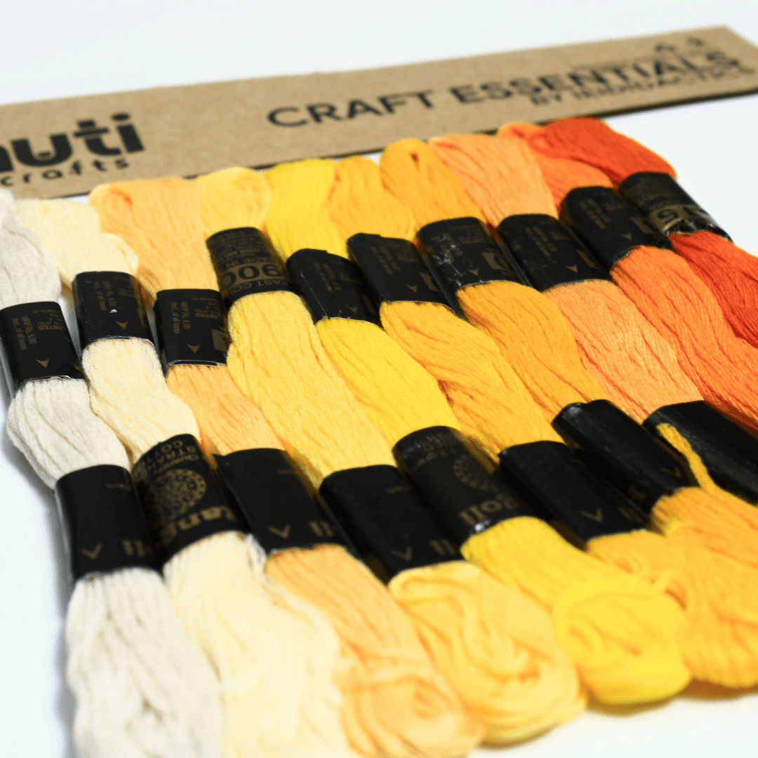 Embroidery Thread - Yellow Shade (Pack of 10) - MySkillShaala